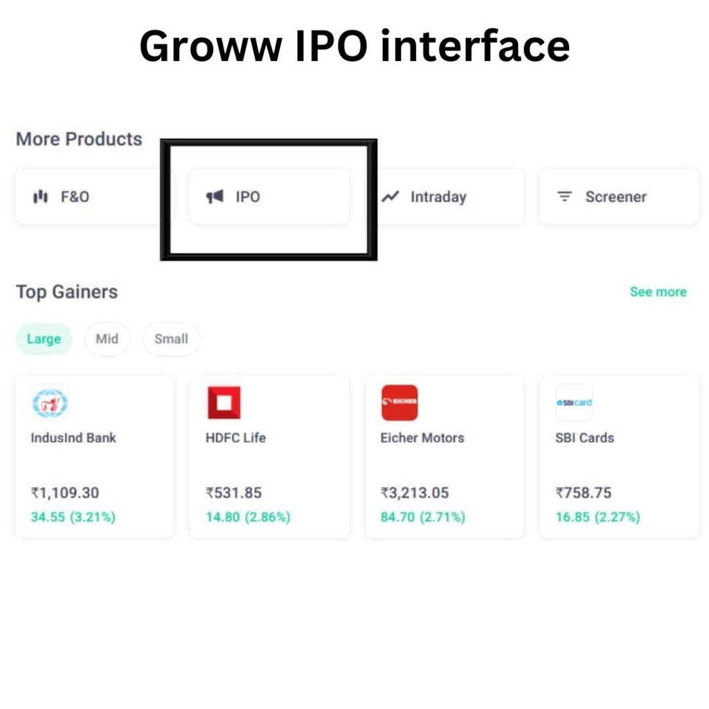 Groww IPO interface